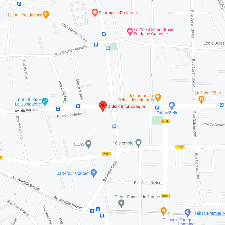 Carte statique Google Maps – ORDI38, Fontaine